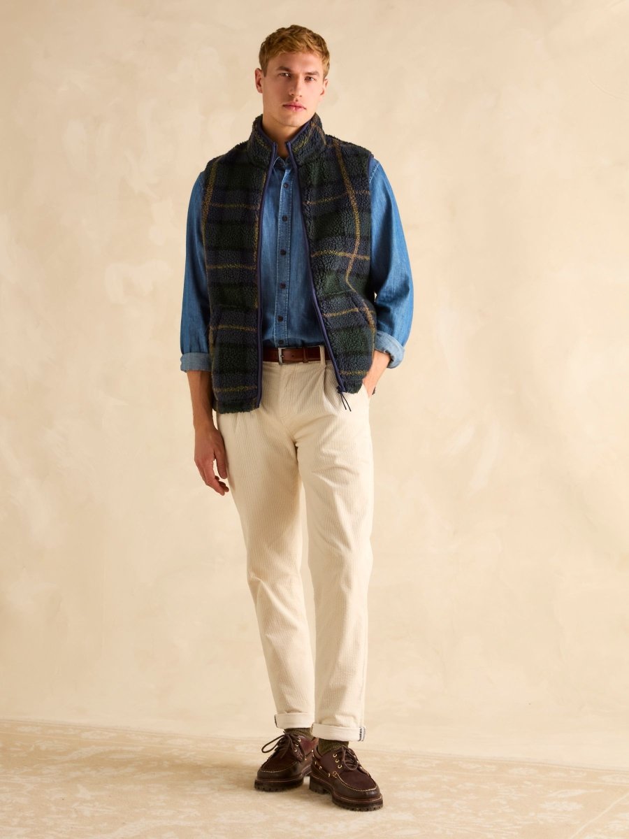 Otis Navy Borg Fleece Gilet - RUTHERFORD & Co