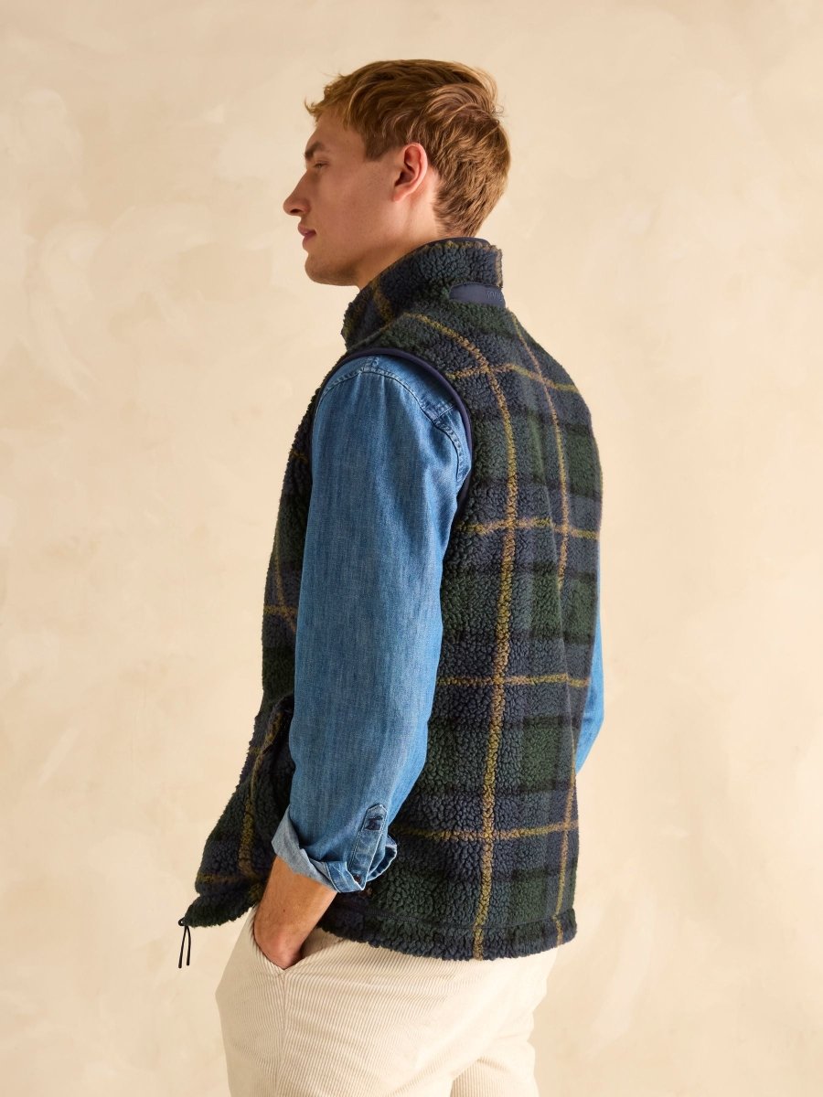 Otis Navy Borg Fleece Gilet - RUTHERFORD & Co