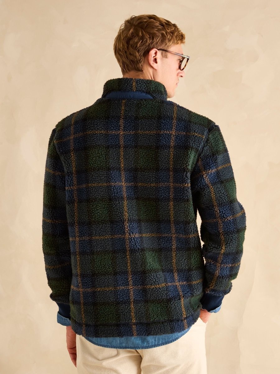 Otis Navy Check Borg Fleece - RUTHERFORD & Co
