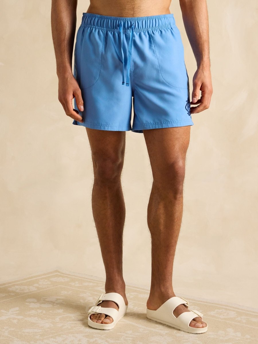Overton Blue Rugby Style Swim Shorts - RUTHERFORD & Co