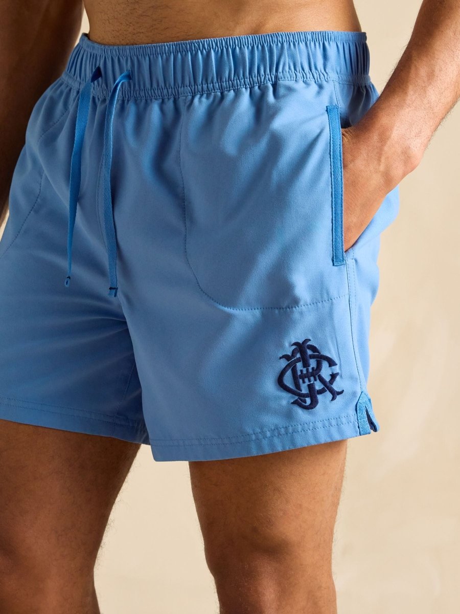 Overton Blue Rugby Style Swim Shorts - RUTHERFORD & Co