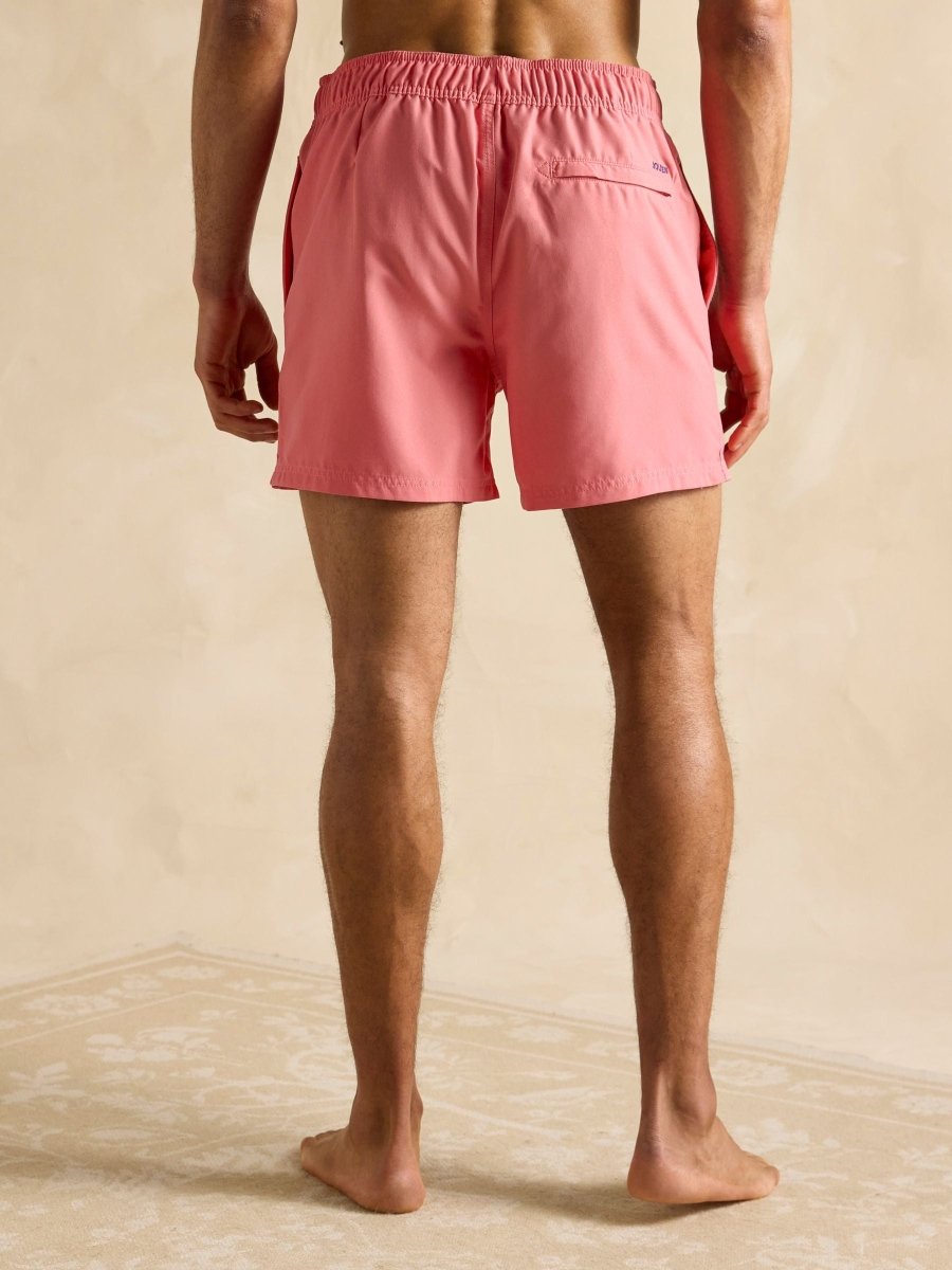 Overton Rose Pink Rugby Style Swim Shorts - RUTHERFORD & Co