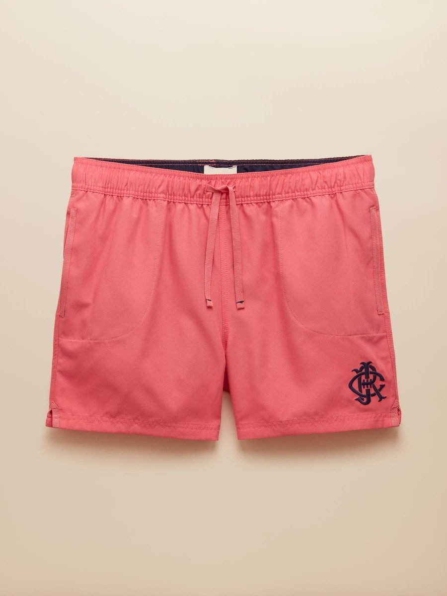 Overton Rose Pink Rugby Style Swim Shorts - RUTHERFORD & Co