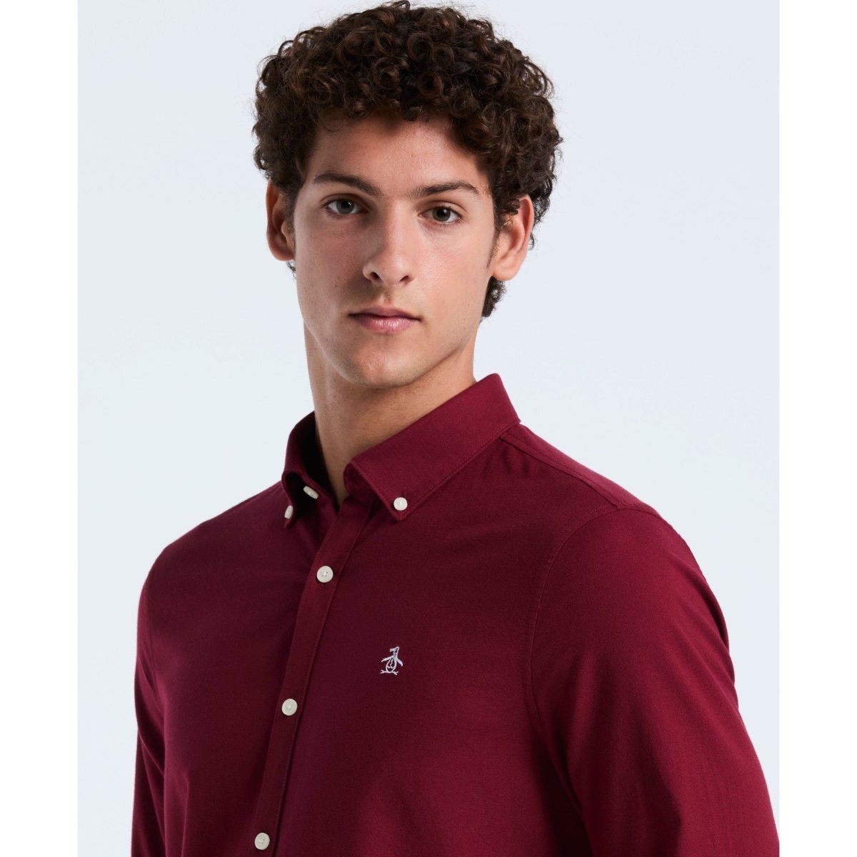 Oxford Shirt In Cabernet - RUTHERFORD & Co