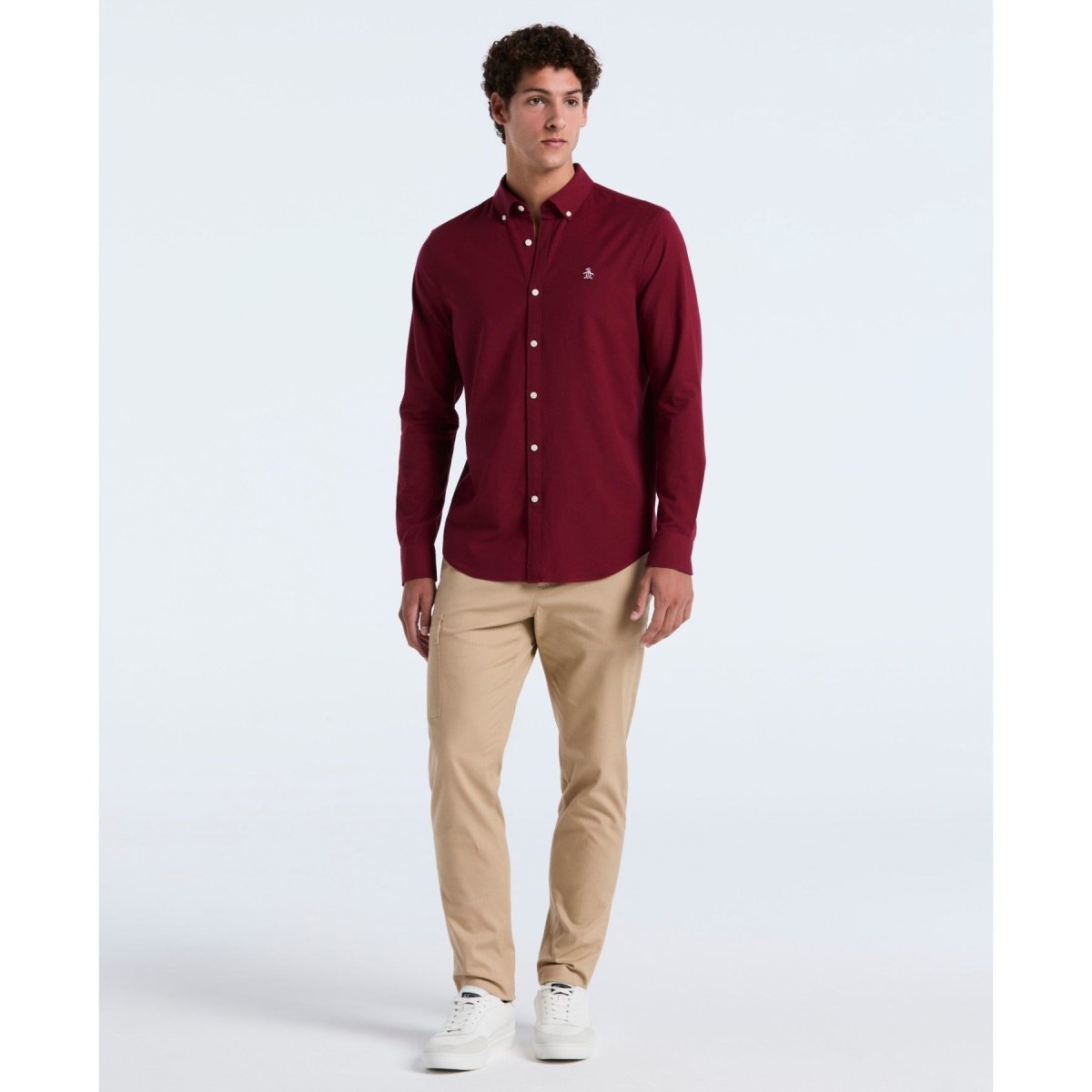 Oxford Shirt In Cabernet - RUTHERFORD & Co