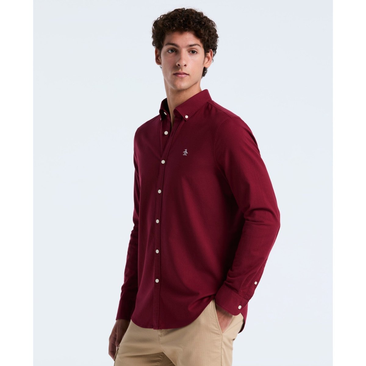 Oxford Shirt In Cabernet - RUTHERFORD & Co