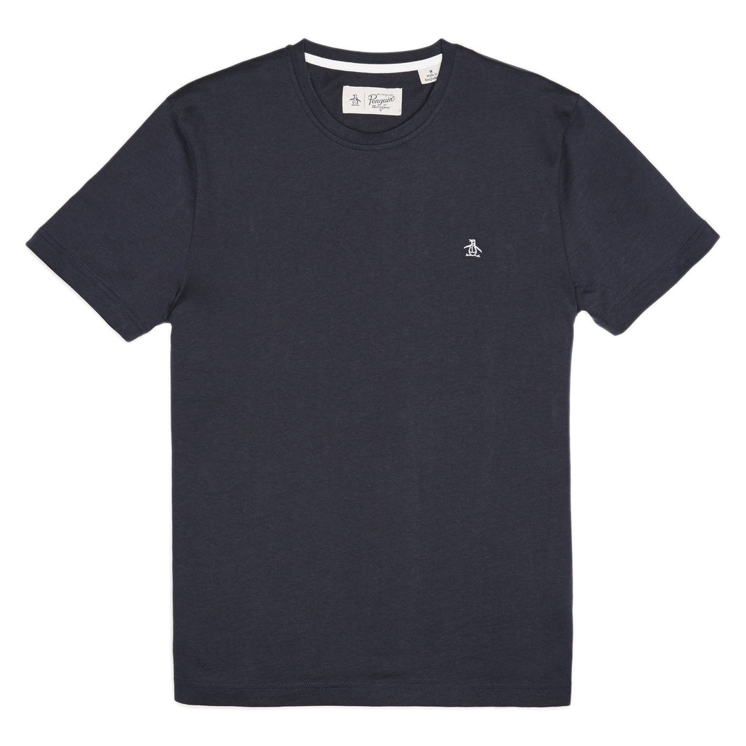Pin Point Embroidered Logo Organic Cotton T-Shirt In Dark Sapphire - RUTHERFORD & Co