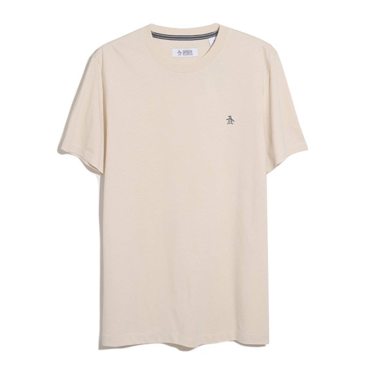 Pin Point Embroidered Logo T-Shirt In Birch - RUTHERFORD & Co