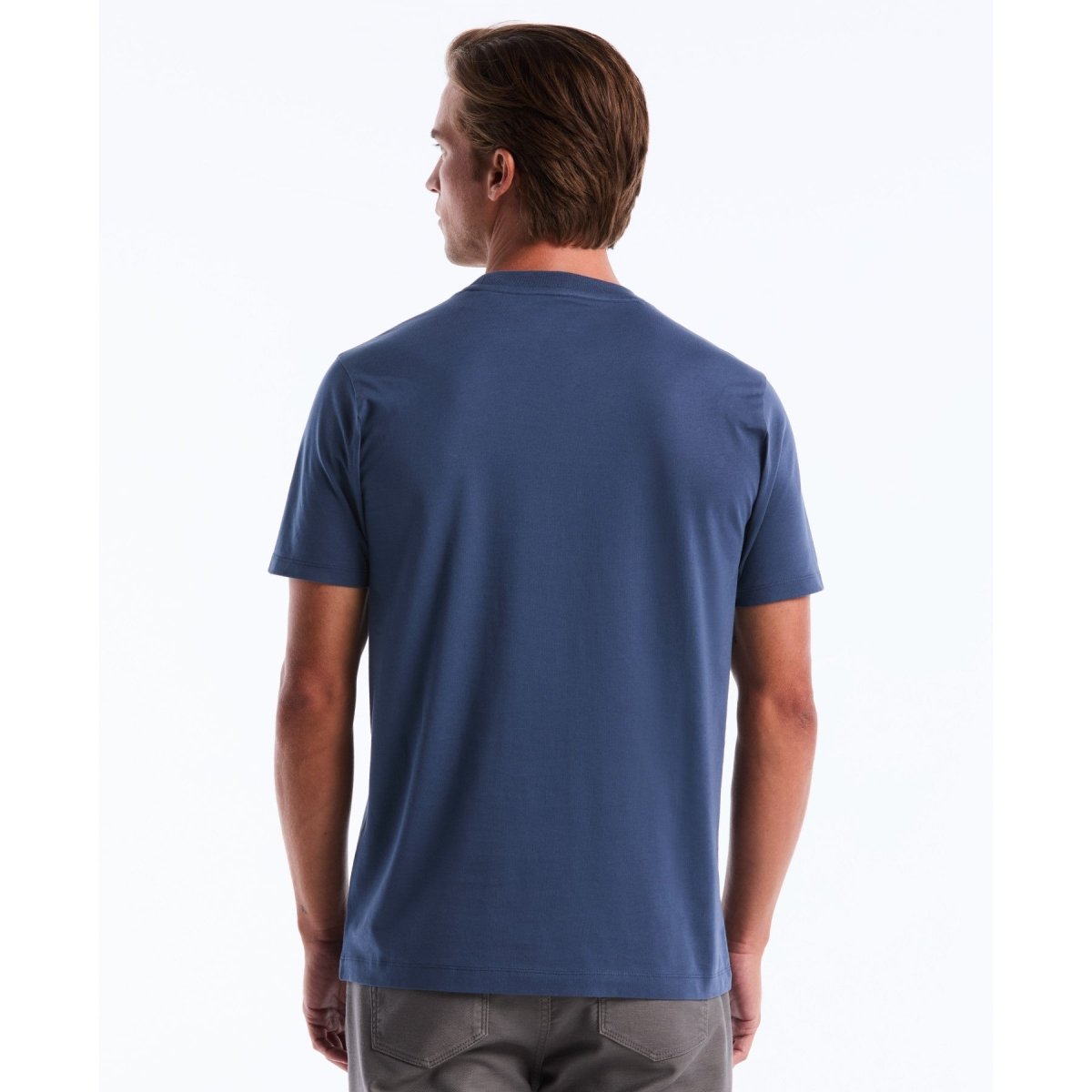 Pin Point Embroidered Logo T-Shirt In Sargasso Sea - RUTHERFORD & Co