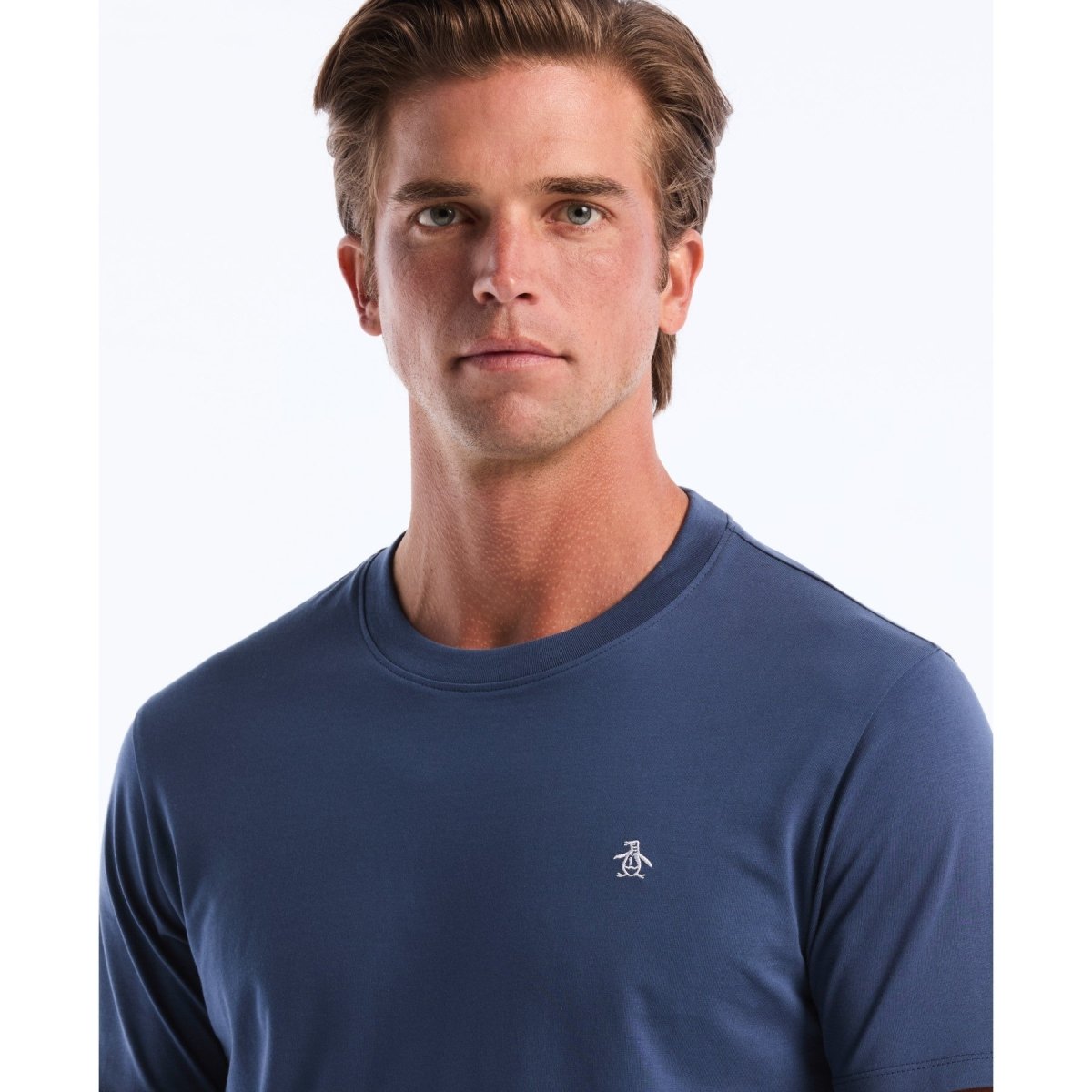 Pin Point Embroidered Logo T-Shirt In Sargasso Sea - RUTHERFORD & Co