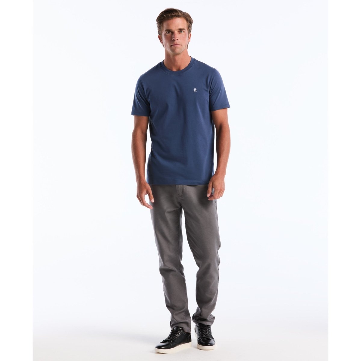 Pin Point Embroidered Logo T-Shirt In Sargasso Sea - RUTHERFORD & Co