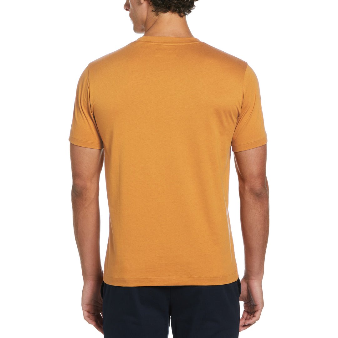 Pin Point Embroidered Pete T-Shirt In Butterscotch - RUTHERFORD & Co