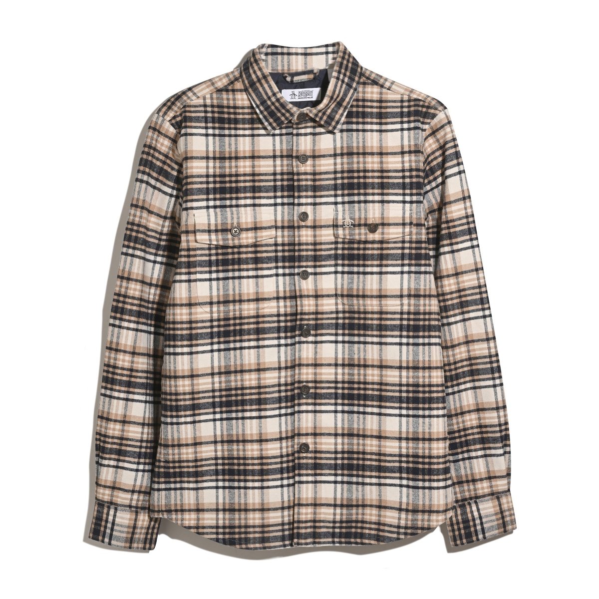 Plaid Flannel Shacket In Birch - RUTHERFORD & Co