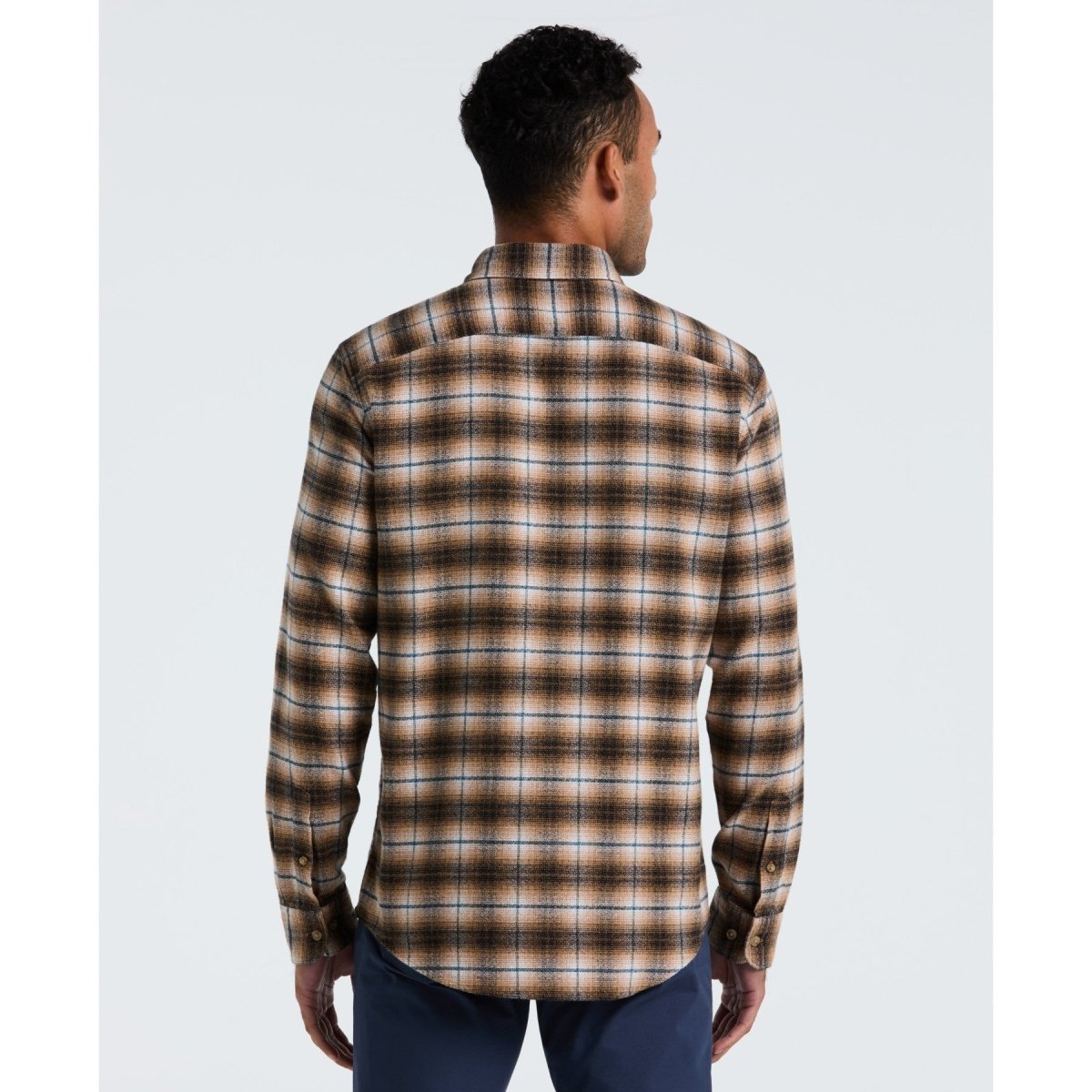 Plaid Flannel Shirt In Tigers Eye - RUTHERFORD & Co