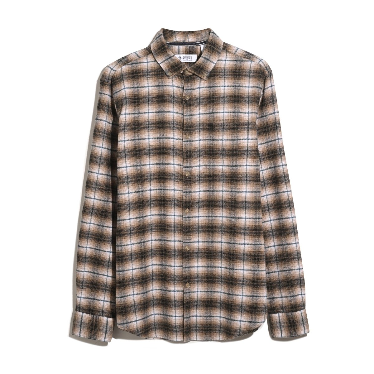 Plaid Flannel Shirt In Tigers Eye - RUTHERFORD & Co