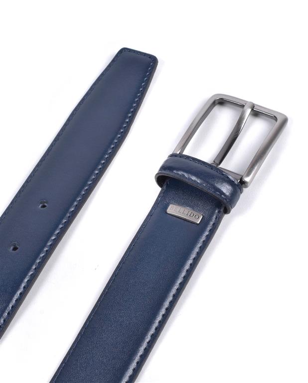 Plain Navy Leather Belt - RUTHERFORD & Co
