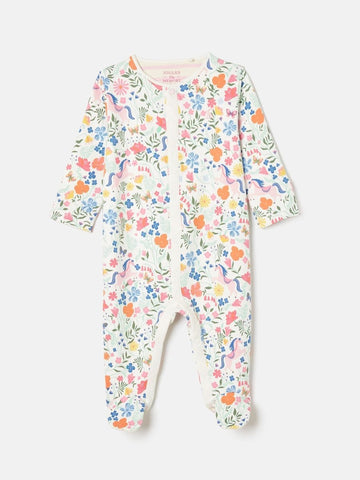Razamataz Cream Horse Print Cotton Babygrow - RUTHERFORD & Co