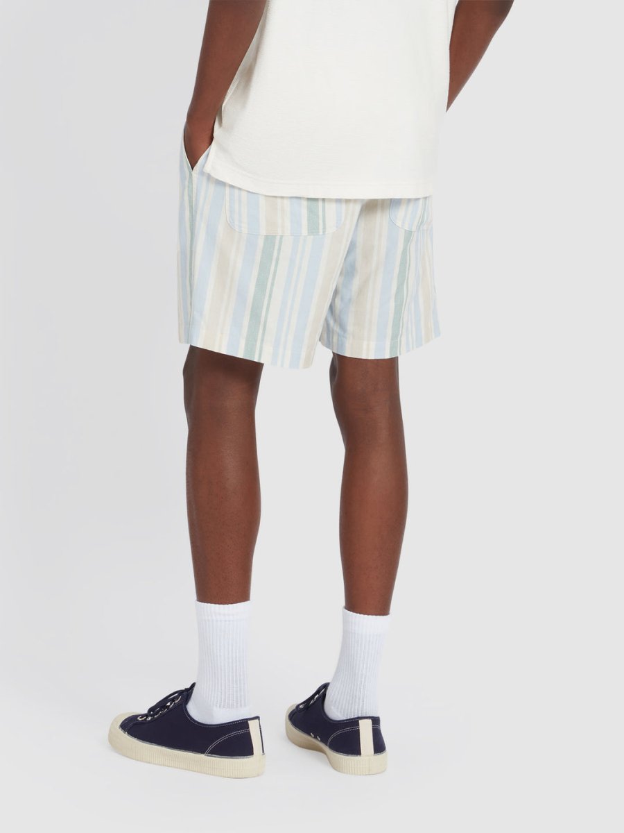 Redwald Thick Stripe Shorts In Ecru - RUTHERFORD & Co