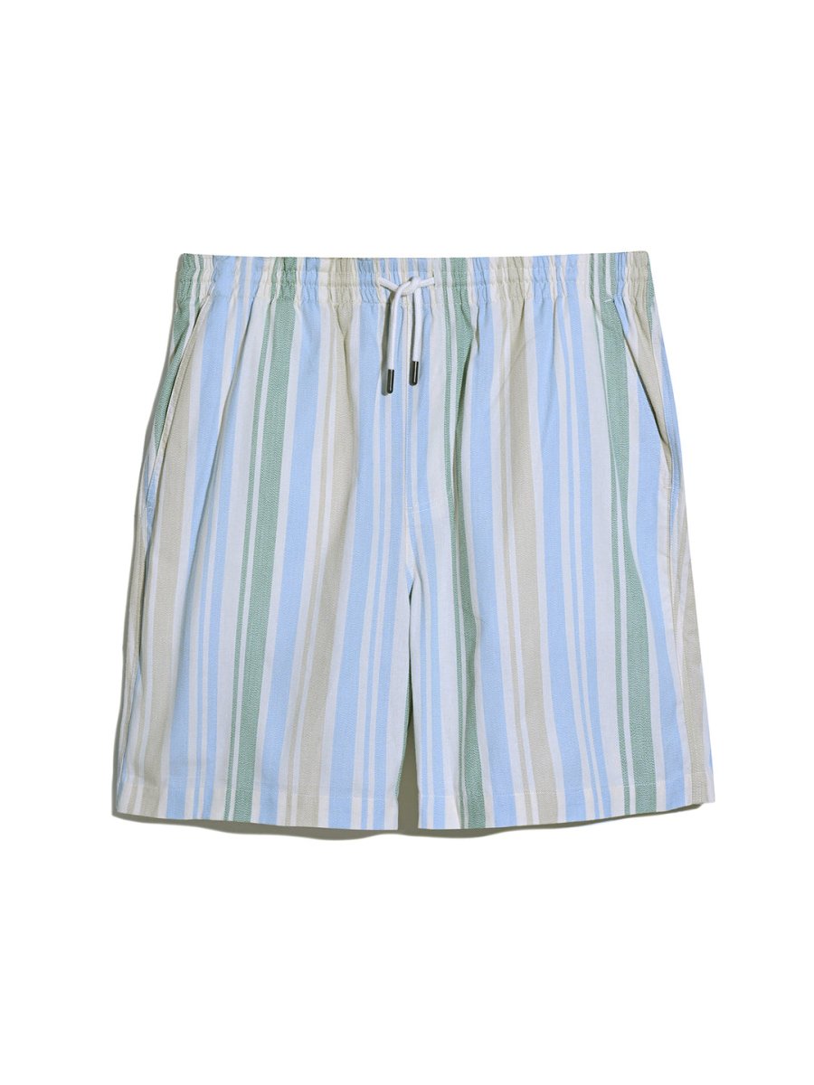 Redwald Thick Stripe Shorts In Ecru - RUTHERFORD & Co