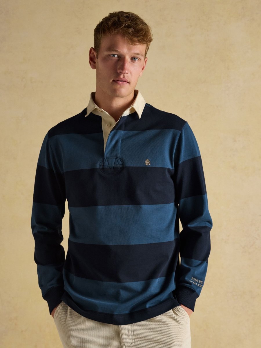 Rugby Club Blue/Navy Long Sleeve Shirt - RUTHERFORD & Co