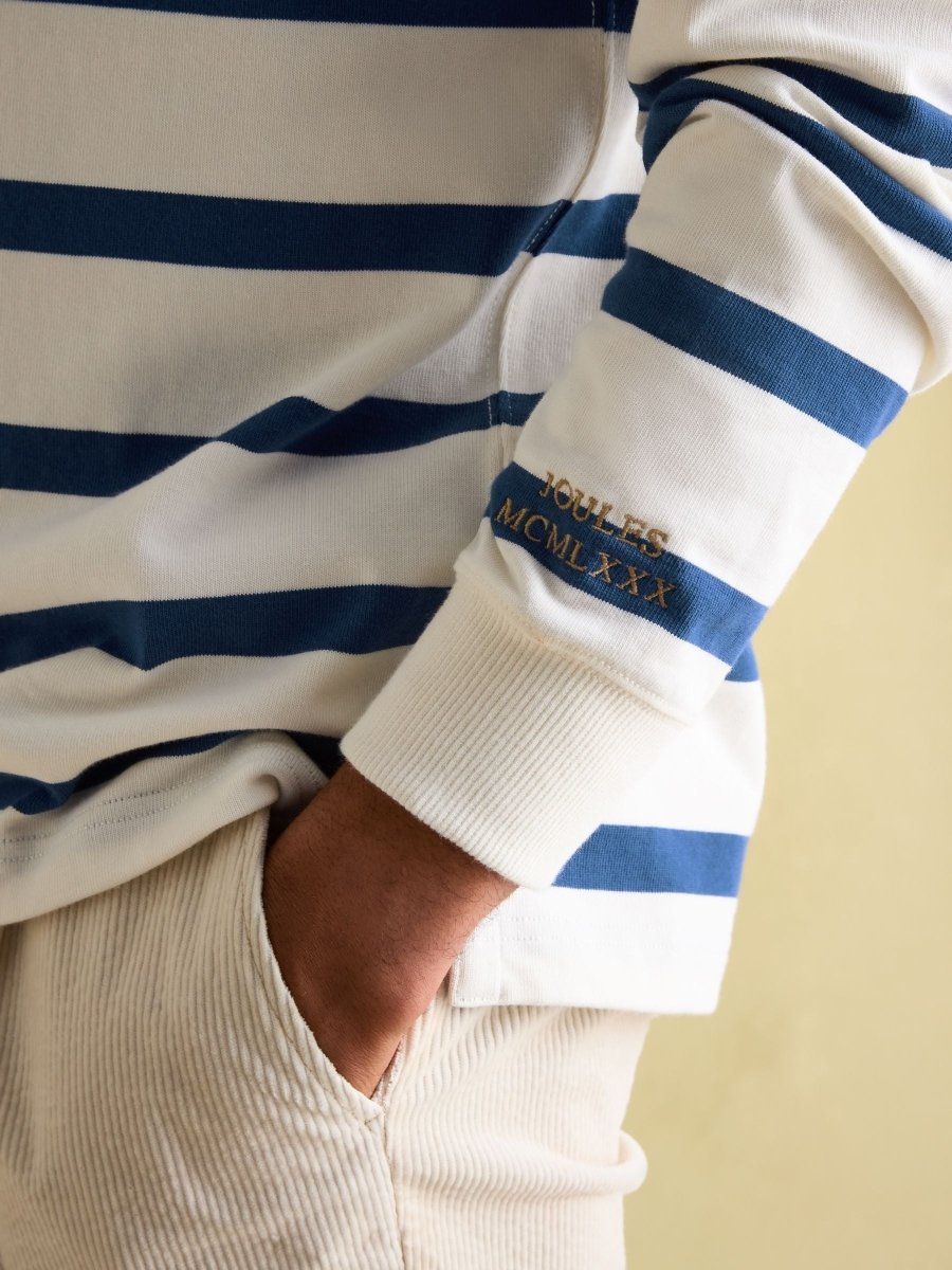Rugby Club Cream & Blue Shirt - RUTHERFORD & Co