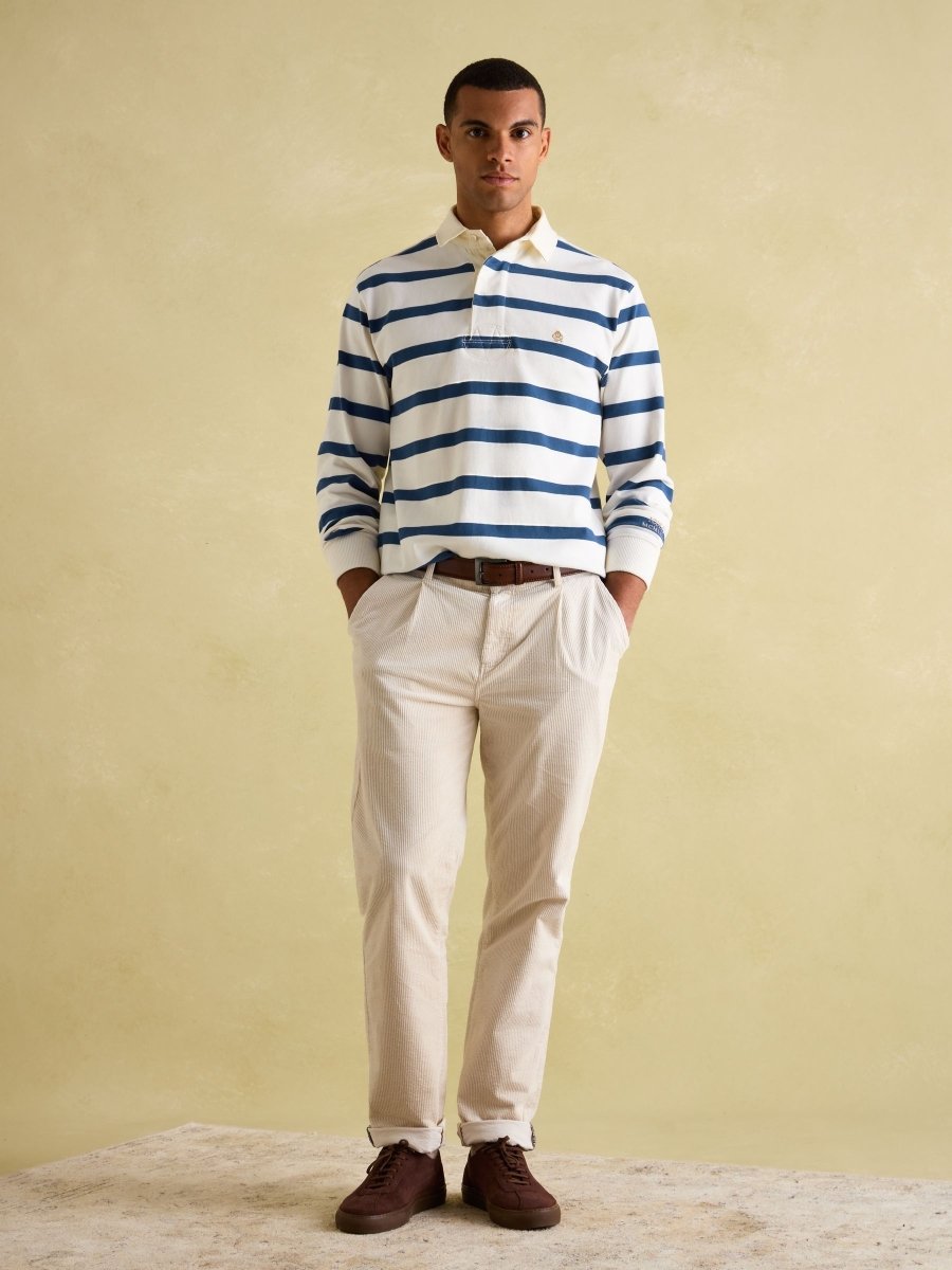 Rugby Club Cream & Blue Shirt - RUTHERFORD & Co