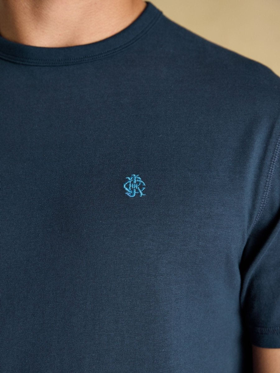 Rugby Club Navy Crew Neck Cotton T-Shirt - RUTHERFORD & Co