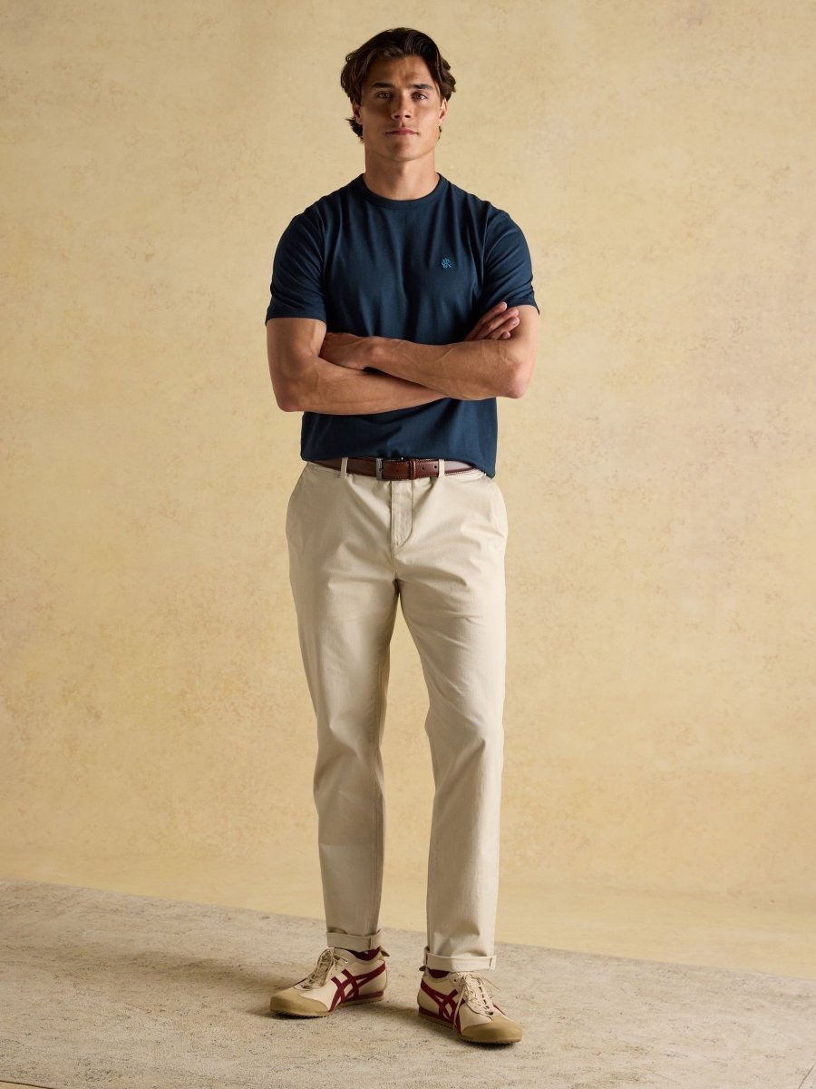 Rugby Club Navy Crew Neck Cotton T-Shirt - RUTHERFORD & Co