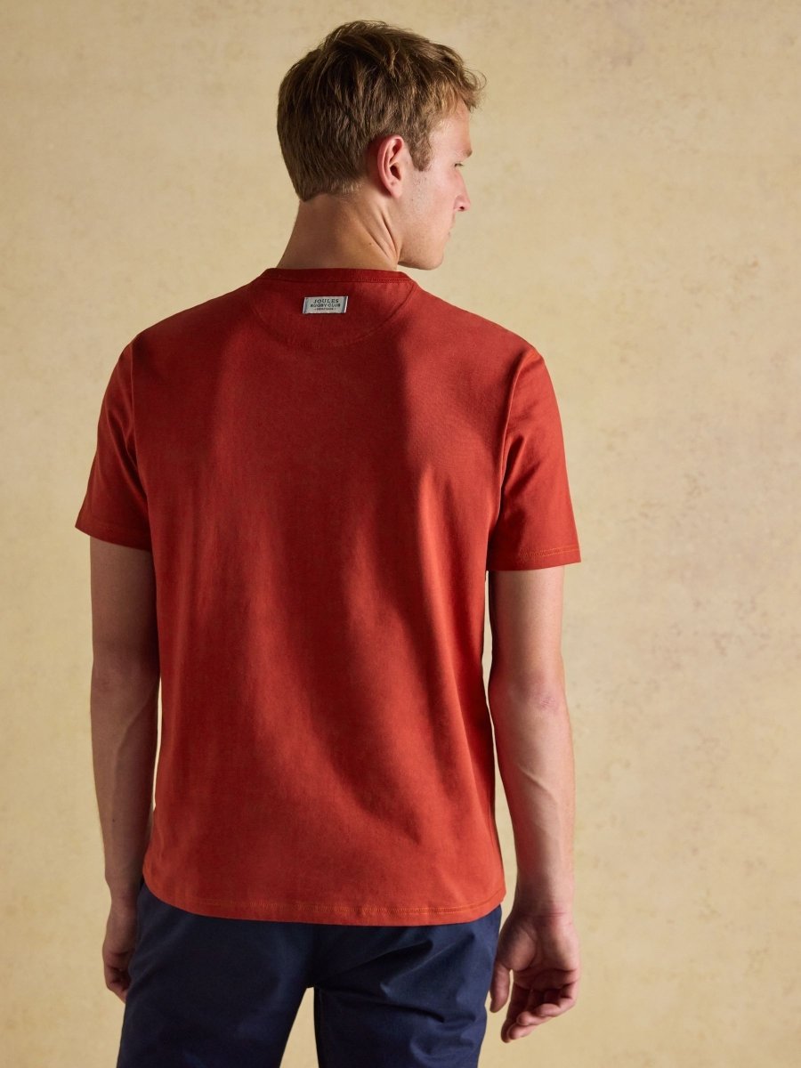 Rugby Club Orange Crew Neck Cotton T-Shirt - RUTHERFORD & Co