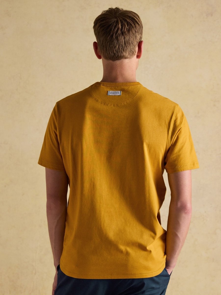 Rugby Club Yellow Crew Neck Cotton T-Shirt - RUTHERFORD & Co