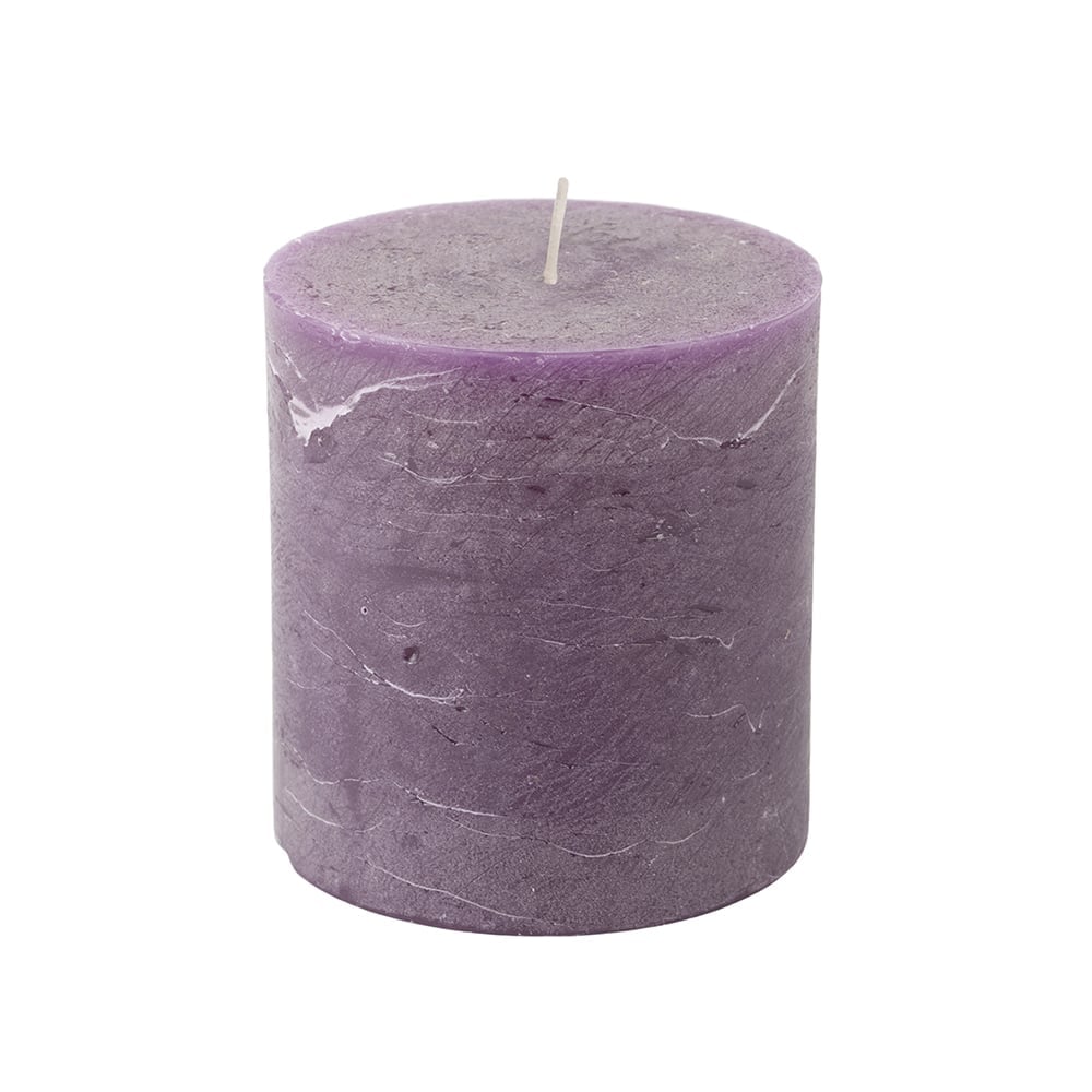 Rustic Pillar Candle Amethyst Medium - RUTHERFORD & Co