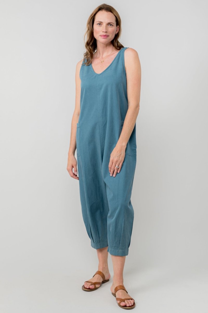 Sail Tencel Cotton Cropped Jumpsuit - RUTHERFORD & Co