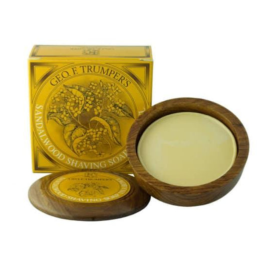 Sandalwood Hard Shaving Soap - 80g Wooden Bowl - RUTHERFORD & Co