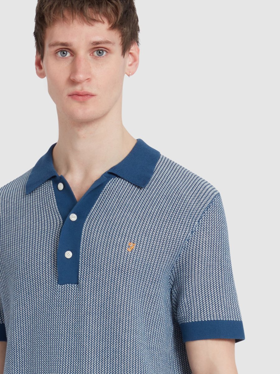 Sandford Knitted Polo Shirt In Cold Metal - RUTHERFORD & Co