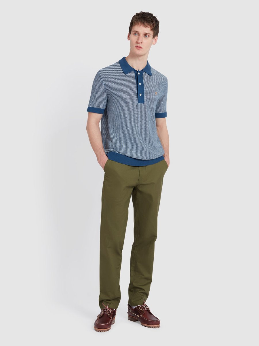 Sandford Knitted Polo Shirt In Cold Metal - RUTHERFORD & Co