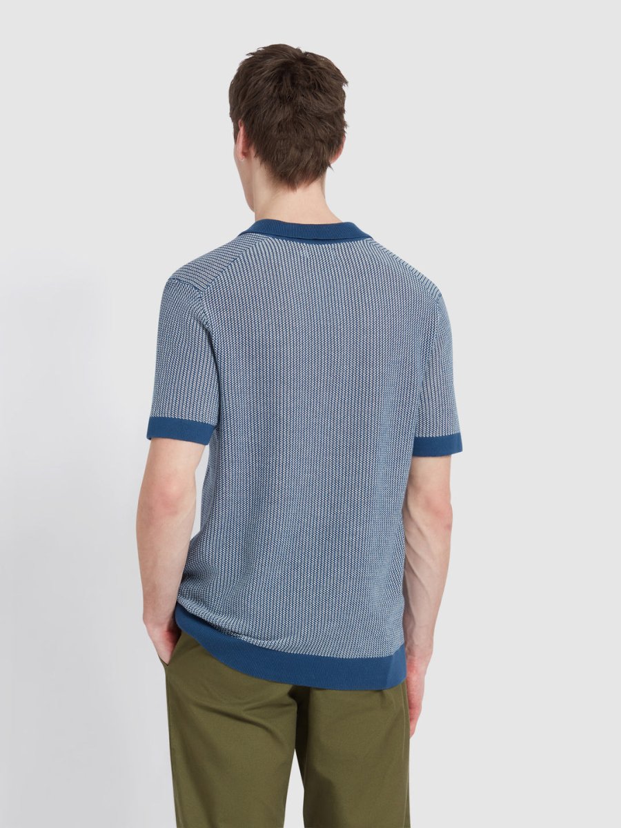 Sandford Knitted Polo Shirt In Cold Metal - RUTHERFORD & Co