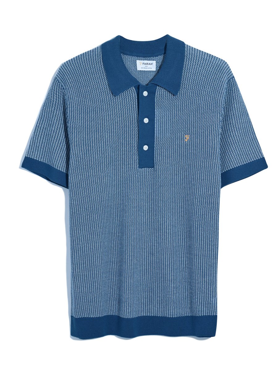 Sandford Knitted Polo Shirt In Cold Metal - RUTHERFORD & Co