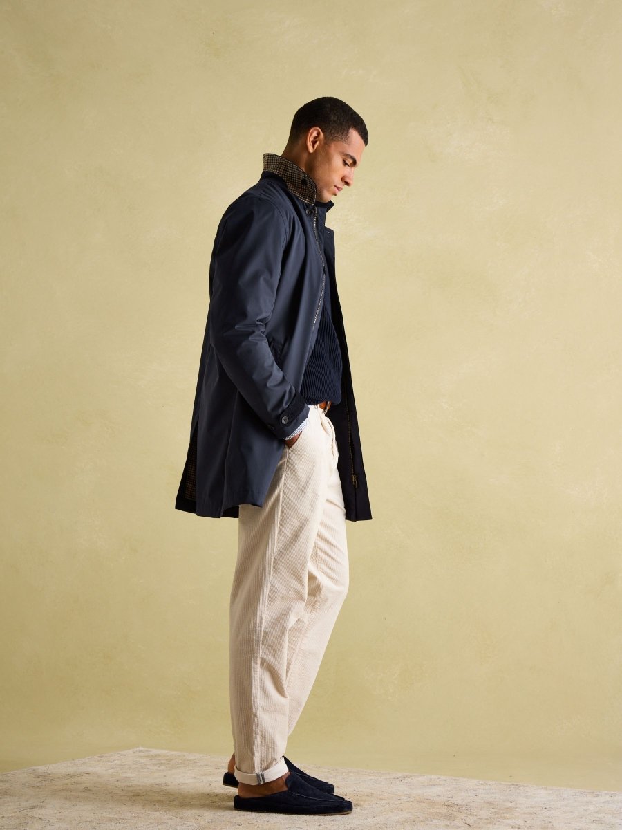 Sandford Navy Blue Waterproof Raincoat - RUTHERFORD & Co