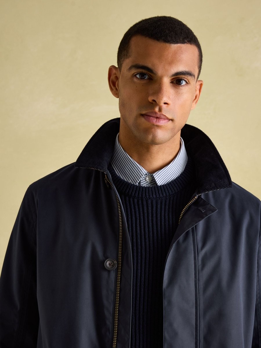 Sandford Navy Blue Waterproof Raincoat - RUTHERFORD & Co