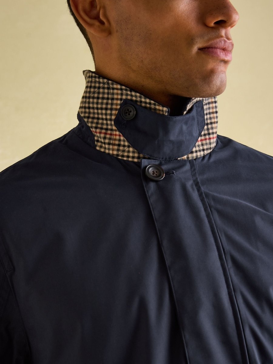 Sandford Navy Blue Waterproof Raincoat - RUTHERFORD & Co