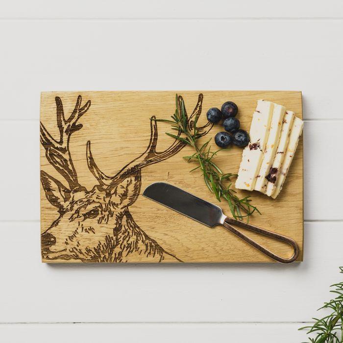 STAG OAK CHEESE BOARD & KNIFE SET - RUTHERFORD & Co