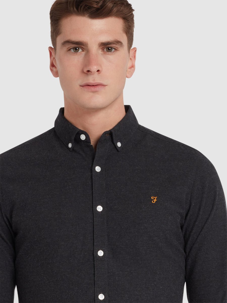 Steen Slim Fit Brushed Organic Cotton Shirt - RUTHERFORD & Co