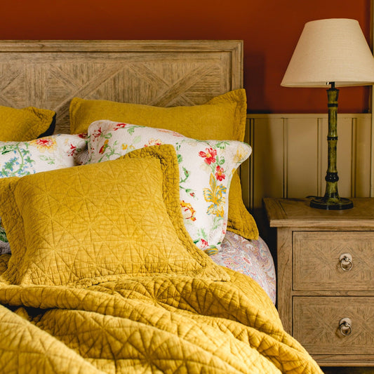 Stonewash Ochre Cushion - RUTHERFORD & Co