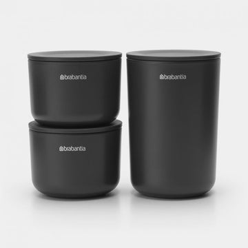 STORAGE POTS Set of 3 - Dark Grey - RUTHERFORD & Co