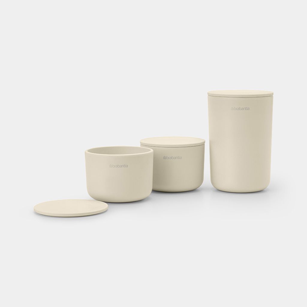 STORAGE POTS Set of 3 - Soft Beige - RUTHERFORD & Co