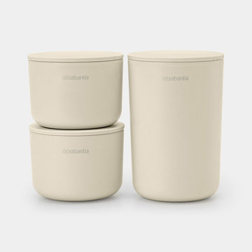 STORAGE POTS Set of 3 - Soft Beige - RUTHERFORD & Co