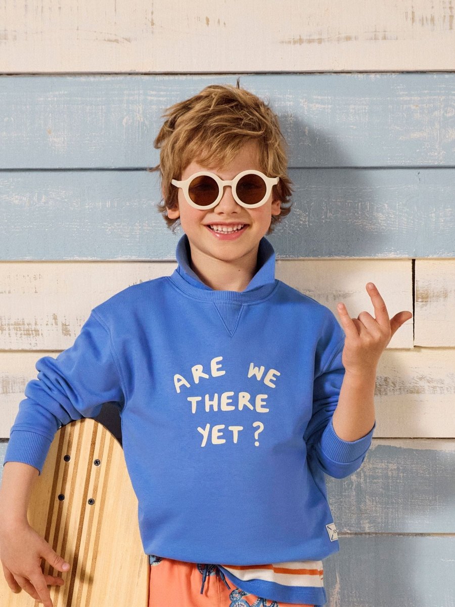 Sundaze Blue Crew Neck Slogan Sweatshirt - RUTHERFORD & Co