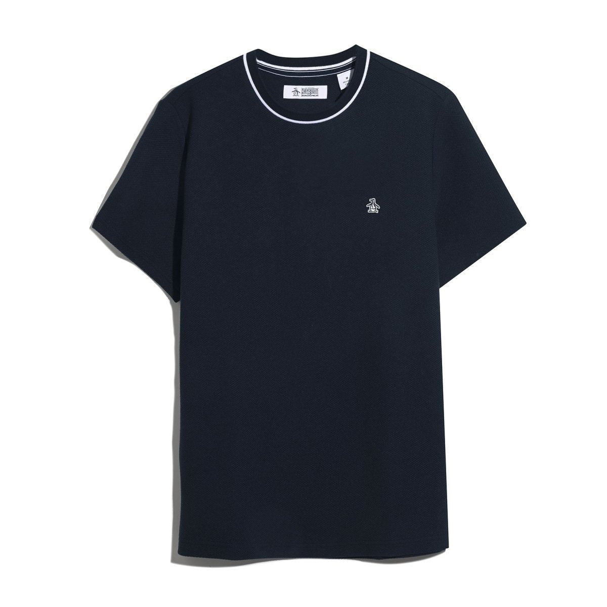 Textured Ringer T-Shirt In Dark Sapphire - RUTHERFORD & Co