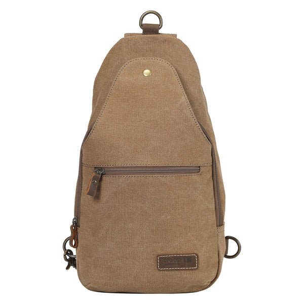 TRP0551 Troop London Classic Sling Bag, One Strap Backpack Brown - RUTHERFORD & Co