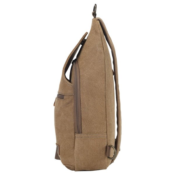 TRP0551 Troop London Classic Sling Bag, One Strap Backpack Brown - RUTHERFORD & Co